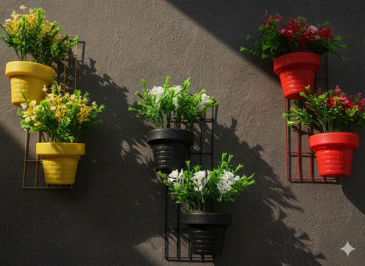 Modern Colorful Flower Wall Stands