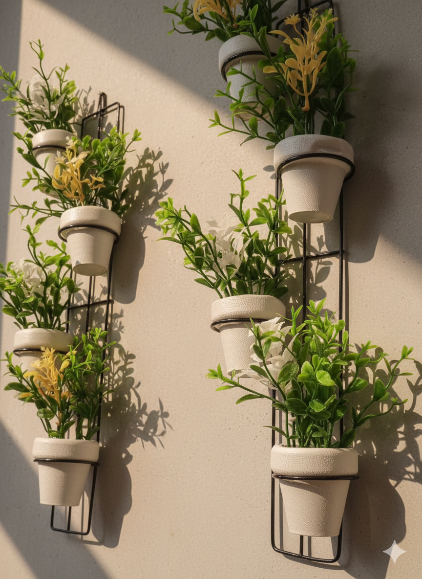 Set of 2: Decoration Stand With 8 Flower Pots – Abeez