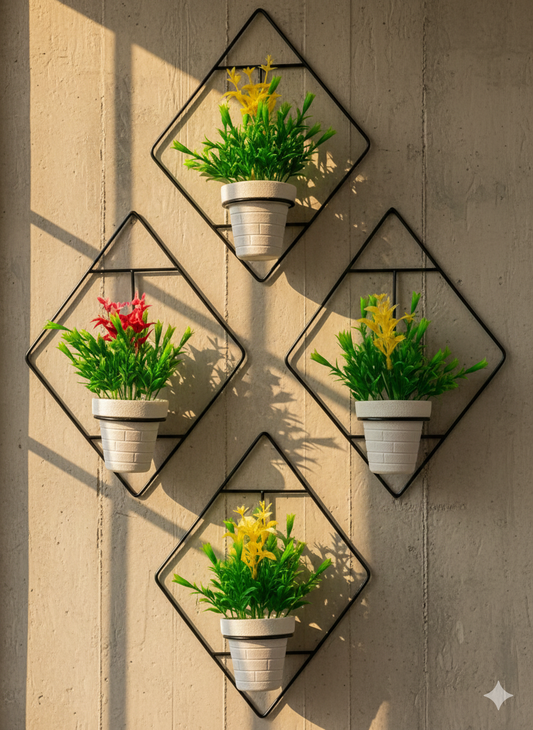 Triangle Diamond Wall Décor Planter Set of 4 PCS