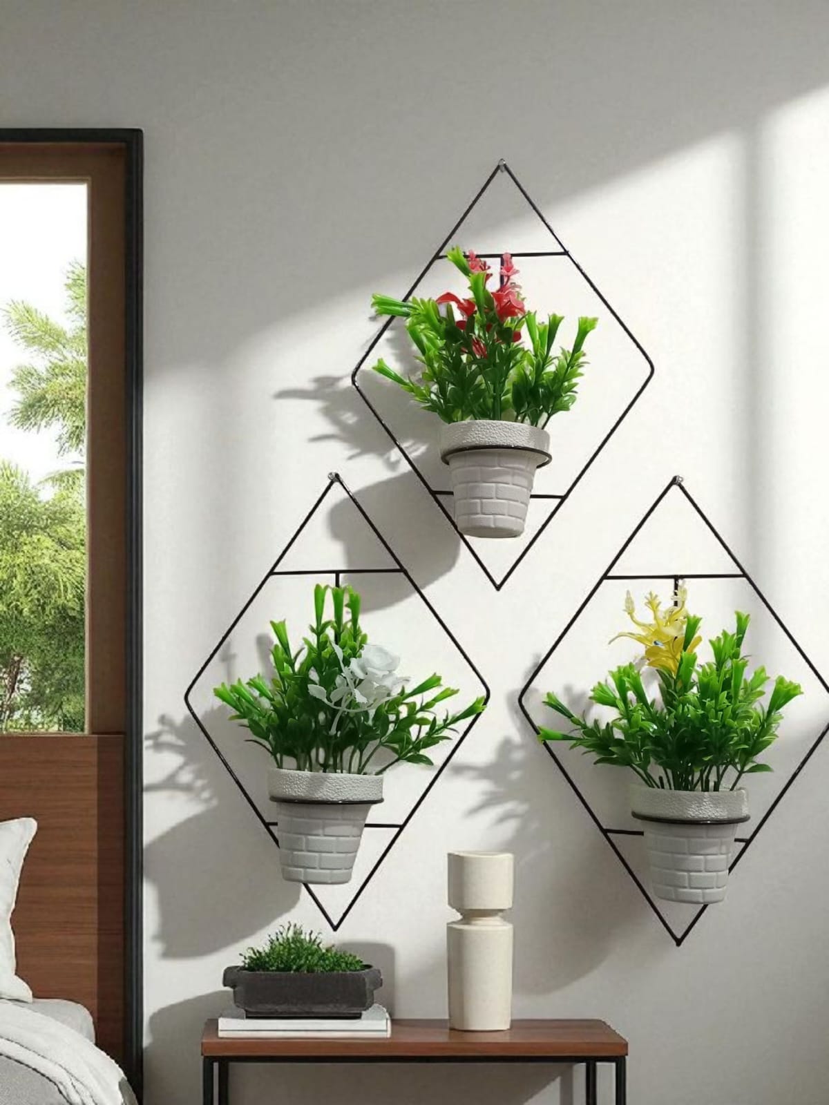 Triangle Diamond Wall Décor Planter Set of 4 PCS